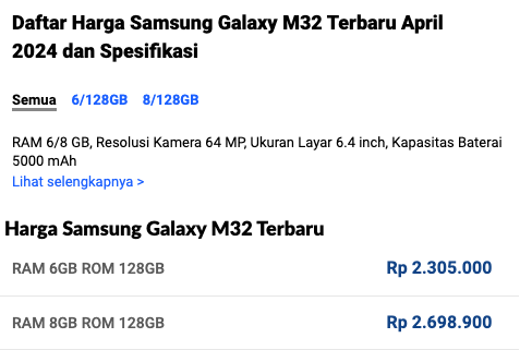 Smartphone Terbaik 2 Juta-an - Rekomendasi Terbaik 7 Harga Samsung Galaxy M32